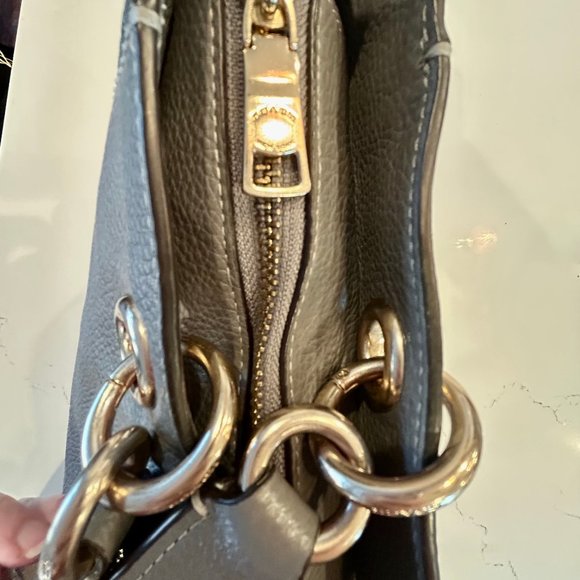 COACH Jes Elephant Gray Pebble Leather Shoulder Bag Model 76701 - Picture 8 of 13